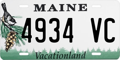 ME license plate 4934VC