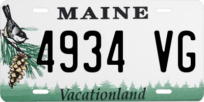 ME license plate 4934VG