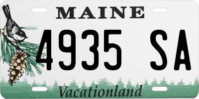 ME license plate 4935SA