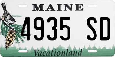 ME license plate 4935SD