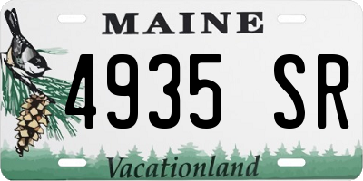 ME license plate 4935SR