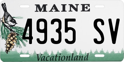 ME license plate 4935SV