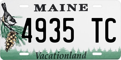 ME license plate 4935TC