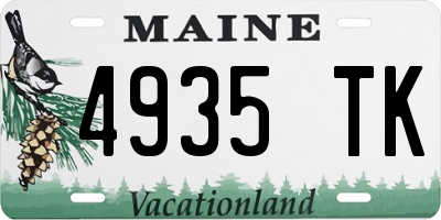 ME license plate 4935TK