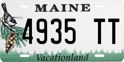 ME license plate 4935TT