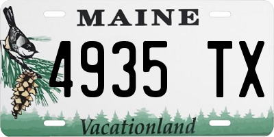 ME license plate 4935TX