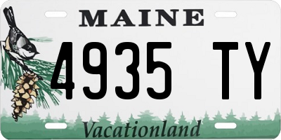 ME license plate 4935TY