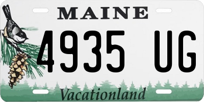 ME license plate 4935UG