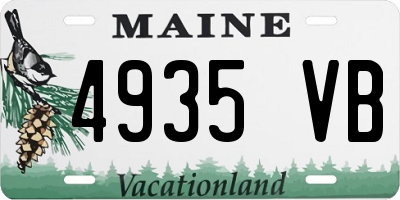 ME license plate 4935VB