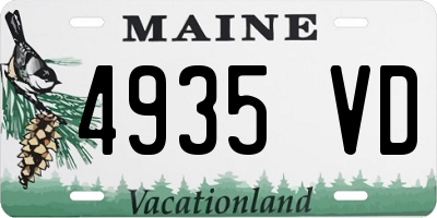 ME license plate 4935VD