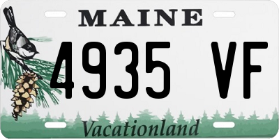 ME license plate 4935VF