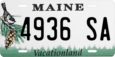 ME license plate 4936SA