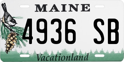 ME license plate 4936SB