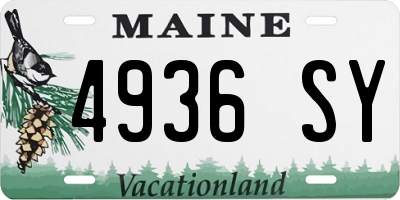 ME license plate 4936SY