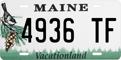 ME license plate 4936TF