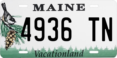 ME license plate 4936TN
