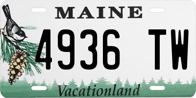 ME license plate 4936TW