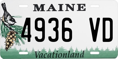 ME license plate 4936VD