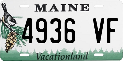 ME license plate 4936VF