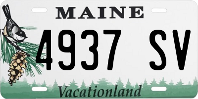 ME license plate 4937SV