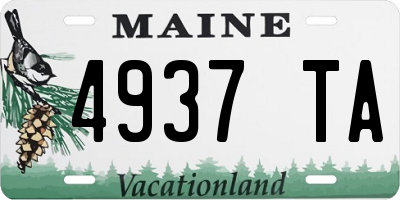 ME license plate 4937TA