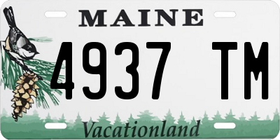 ME license plate 4937TM