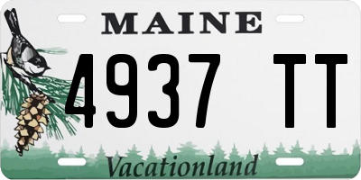 ME license plate 4937TT