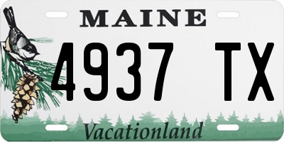 ME license plate 4937TX