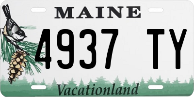 ME license plate 4937TY