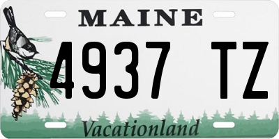 ME license plate 4937TZ