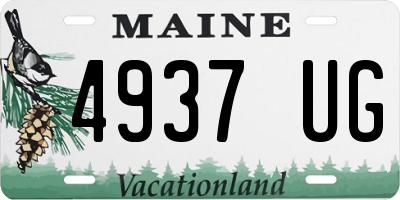 ME license plate 4937UG