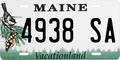 ME license plate 4938SA