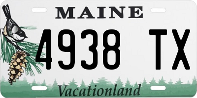 ME license plate 4938TX