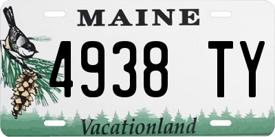 ME license plate 4938TY