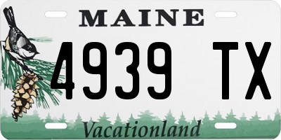 ME license plate 4939TX