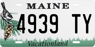 ME license plate 4939TY
