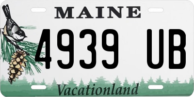 ME license plate 4939UB