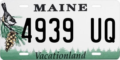 ME license plate 4939UQ