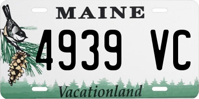 ME license plate 4939VC