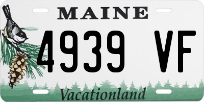 ME license plate 4939VF