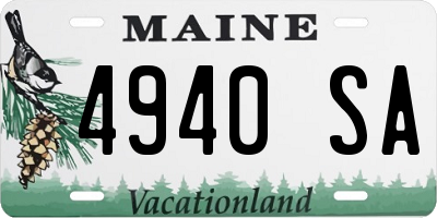 ME license plate 4940SA