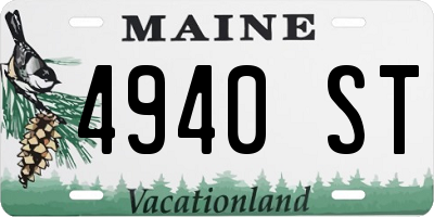 ME license plate 4940ST
