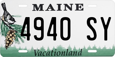 ME license plate 4940SY