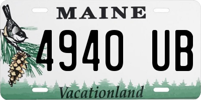 ME license plate 4940UB