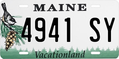 ME license plate 4941SY