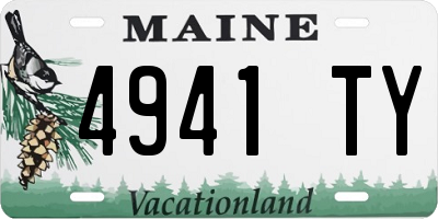 ME license plate 4941TY