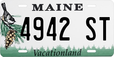 ME license plate 4942ST