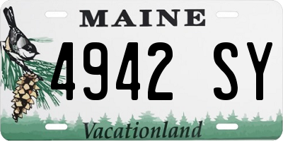 ME license plate 4942SY