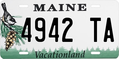 ME license plate 4942TA