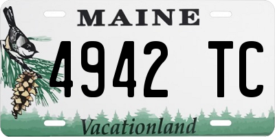 ME license plate 4942TC